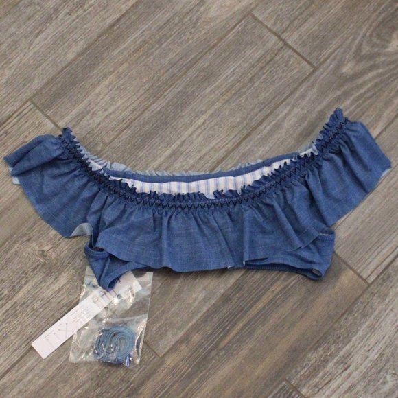 NWT Vera Bradley Chambray Ruffle Swim Top M 8 10 - Picture 9 of 12